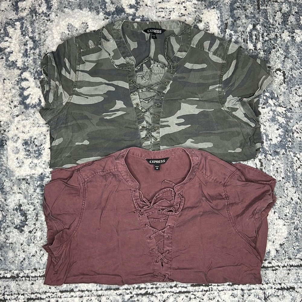Women Express Lace Up Blouses